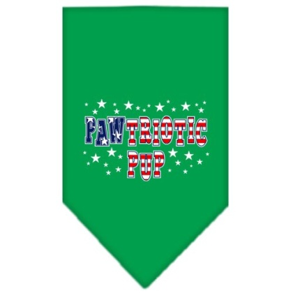 Pawtriotic Pup Screen Print Bandana Emerald Green Large