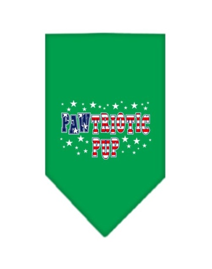 Pawtriotic Pup Screen Print Bandana Emerald Green Small