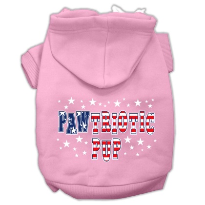 Pawtriotic Pup Screen Print Pet Hoodies Light Pink L