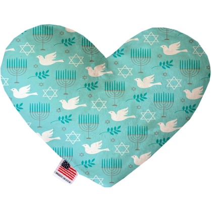 Peace and Hannukah 6 Inch Heart Dog Toy