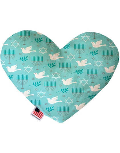 Peace and Hannukah 6 Inch Heart Dog Toy