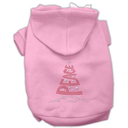 Peace Tree Rhinestone Hoodies Pink L