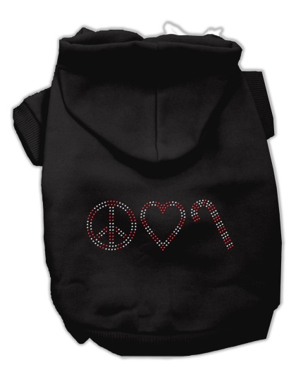 Peace, Love and Candy Canes Hoodies Black L