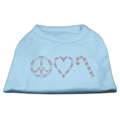 Peace, Love, and Candy Canes Shirts Baby Blue L