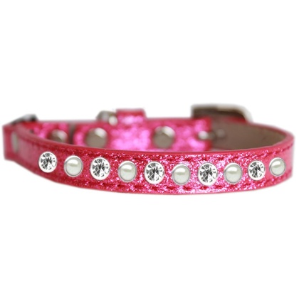 Pearl and Clear Jewel Ice Cream Cat safety collar Pink Size 10