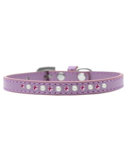 Pearl and Pink Crystal Size 10 Lavender Puppy Collar