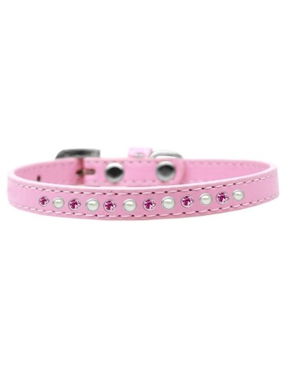Pearl and Pink Crystal Size 10 Light Pink Puppy Collar