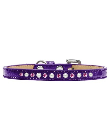 Pearl and Pink Crystal Size 10 Purple Puppy Ice Cream Collar