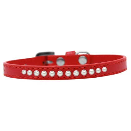 Pearl Size 10 Red Puppy Collar