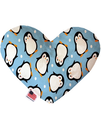 Penguins in Blue 6 Inch Heart Dog Toy