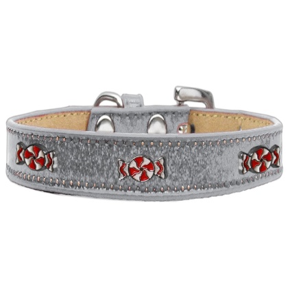 Peppermint Widget Dog Collar Silver Ice Cream Size 10