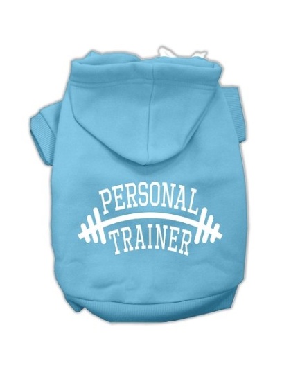 Personal Trainer Screen Print Pet Hoodies Baby Blue Size Lg