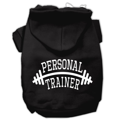 Personal Trainer Screen Print Pet Hoodies Black Size Lg