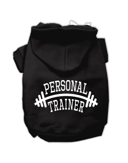 Personal Trainer Screen Print Pet Hoodies Black Size Lg