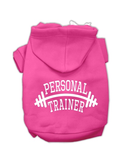 Personal Trainer Screen Print Pet Hoodies Bright Pink Size Lg