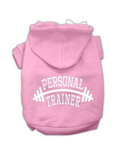 Personal Trainer Screen Print Pet Hoodies Light Pink Size Lg