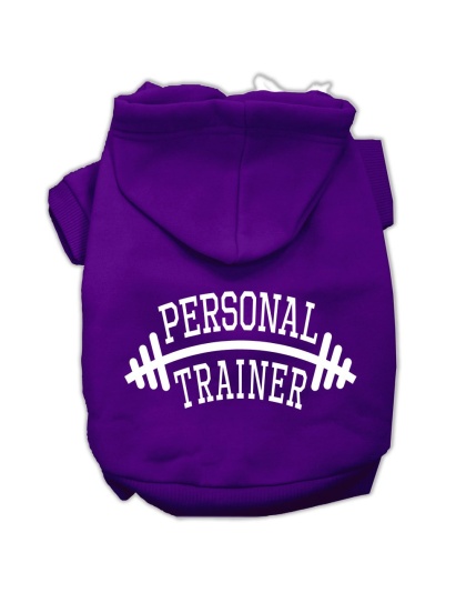 Personal Trainer Screen Print Pet Hoodies Purple Size Lg