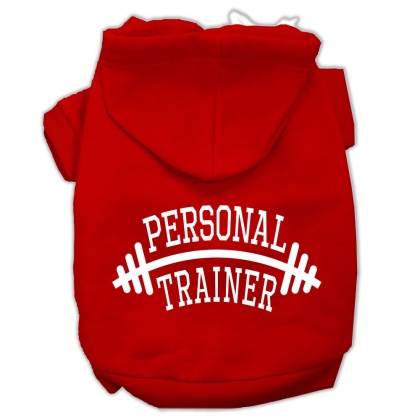 Personal Trainer Screen Print Pet Hoodies Red Size Lg