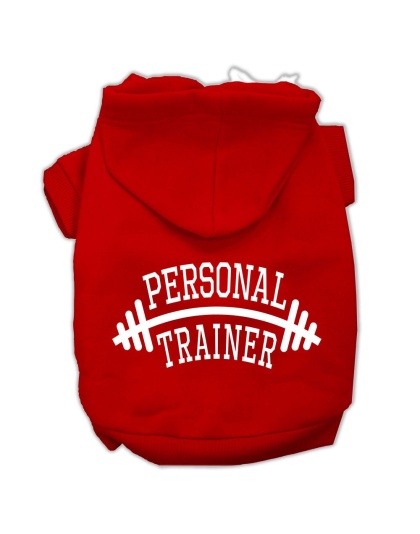Personal Trainer Screen Print Pet Hoodies Red Size Lg