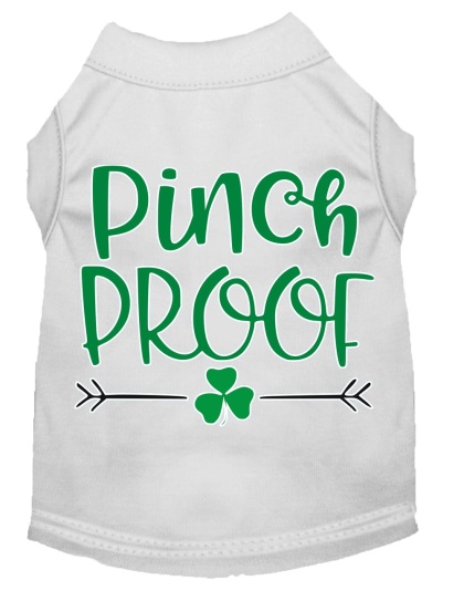 Pinch Proof Screen Print Dog Shirt White Lg