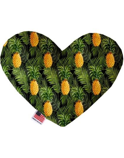 Pineapples in Paradise 6 Inch Canvas Heart Dog Toy