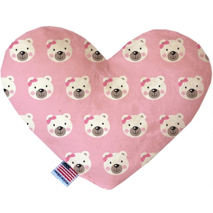 Pink Bears and Bows 6 inch Canvas Heart Dog Toy