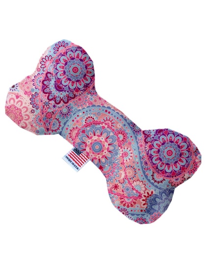 Pink Bohemian 10 inch Canvas Bone Dog Toy