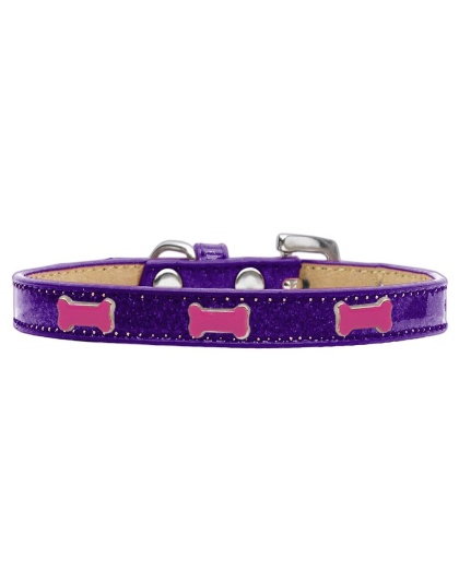 Pink Bone Widget Dog Collar Purple Ice Cream Size 10
