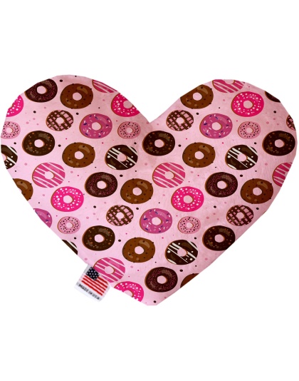 Pink Donuts 6 inch Canvas Heart Dog Toy