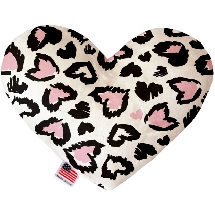 Pink Leopard Canvas Heart Dog Toy