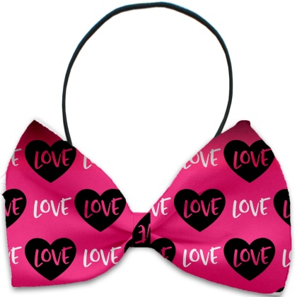 Pink Love Pet Bow Tie