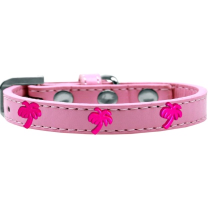 Pink Palm Tree Widget Dog Collar Light Pink Size 10