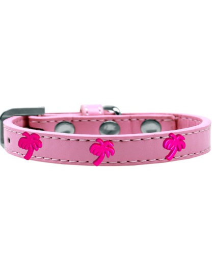 Pink Palm Tree Widget Dog Collar Light Pink Size 10
