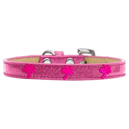 Pink Palm Tree Widget Dog Collar Pink Ice Cream Size 10