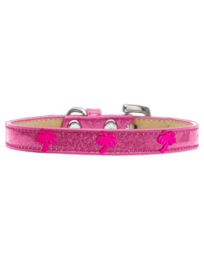 Pink Palm Tree Widget Dog Collar Pink Ice Cream Size 10