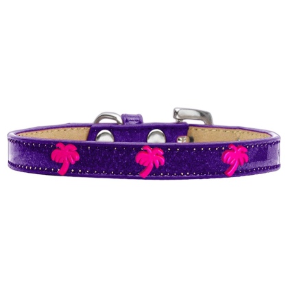 Pink Palm Tree Widget Dog Collar Purple Ice Cream Size 10
