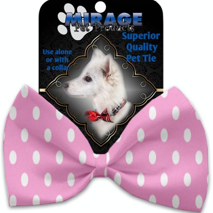 Pink Polka Dots Pet Bow Tie