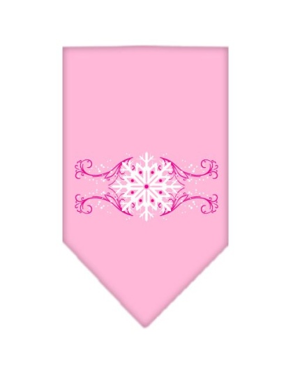 Pink Snowflake Swirls Screen Print Bandana Light Pink Large