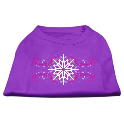 Pink Snowflake Swirls Screenprint Shirts Purple L