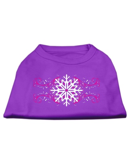 Pink Snowflake Swirls Screenprint Shirts Purple L