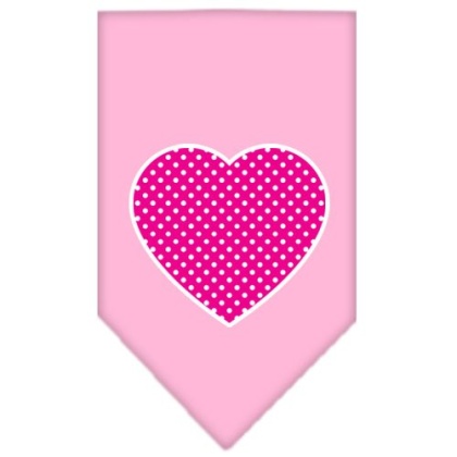 Pink Swiss Dot Heart Screen Print Bandana Light Pink Large