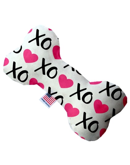 Pink XOXO 10 inch Canvas Bone Dog Toy