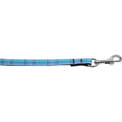 Plaid Nylon Collar Blue 3/8 wide 4ft Lsh