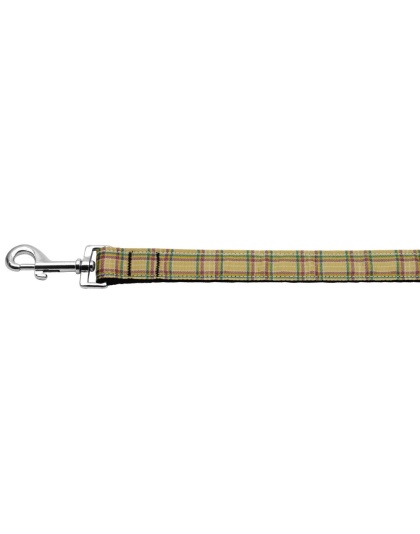 Plaid Nylon Collar Khaki 1 wide 4ft Lsh