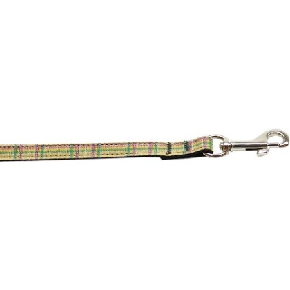 Plaid Nylon Collar Khaki 3/8 wide 4ft Lsh