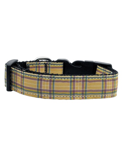 Plaid Nylon Collar Khaki Large