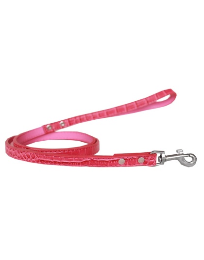 Plain Croc Leash Bright Pink 1/2'' wide x 4' long