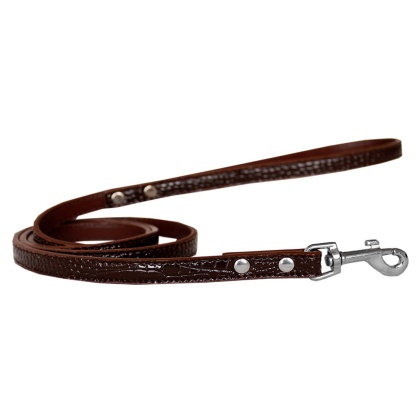 Plain Croc Leash Chocolate 1/2'' wide x 4' long