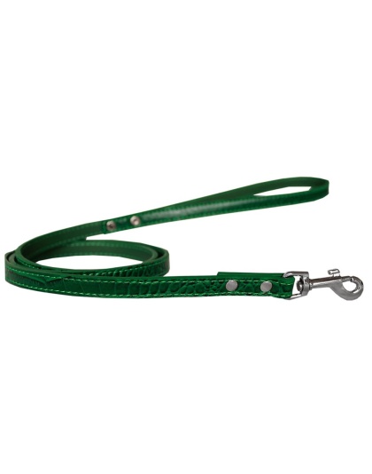 Plain Croc Leash Emerald Green 1/2'' wide x 4' long