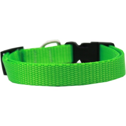 Plain Nylon Cat Safety Collar Hot Lime Green